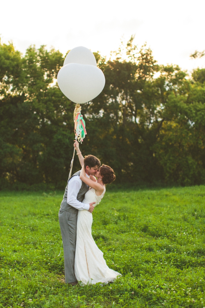 A Yellow and Peach Minnesota Farm Wedding via TheELD.com