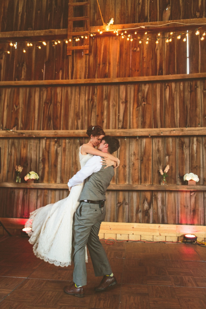 A Yellow and Peach Minnesota Farm Wedding via TheELD.com