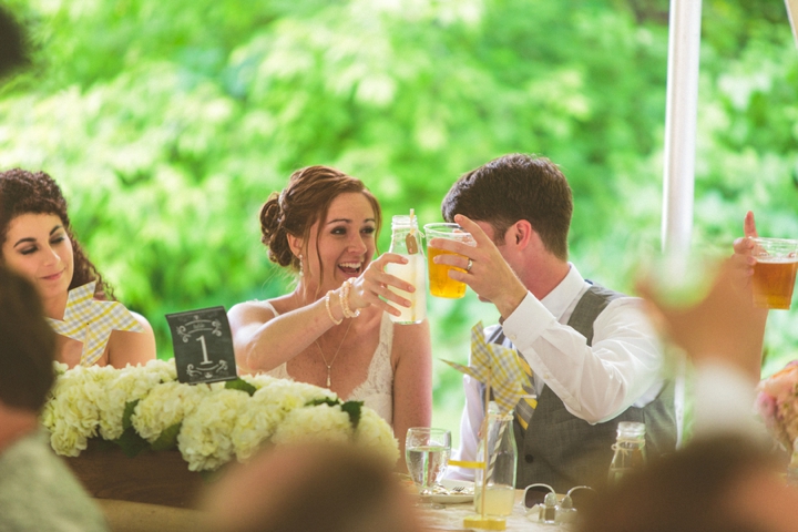 A Yellow and Peach Minnesota Farm Wedding via TheELD.com