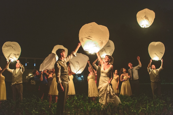 A Yellow and Peach Minnesota Farm Wedding via TheELD.com