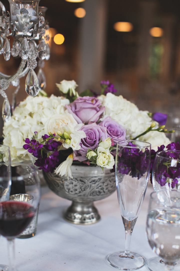An Elegant Purple and Ivory Barn Wedding via TheELD.com
