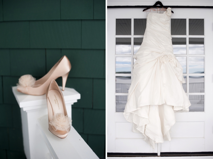 Modern Elegant Peach and Navy Maine Wedding via TheELD.com