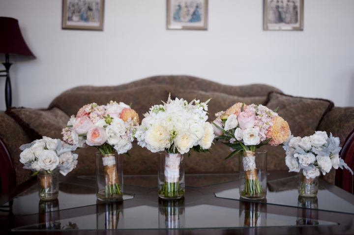 Modern Elegant Peach and Navy Maine Wedding via TheELD.com