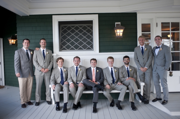 Modern Elegant Peach and Navy Maine Wedding via TheELD.com