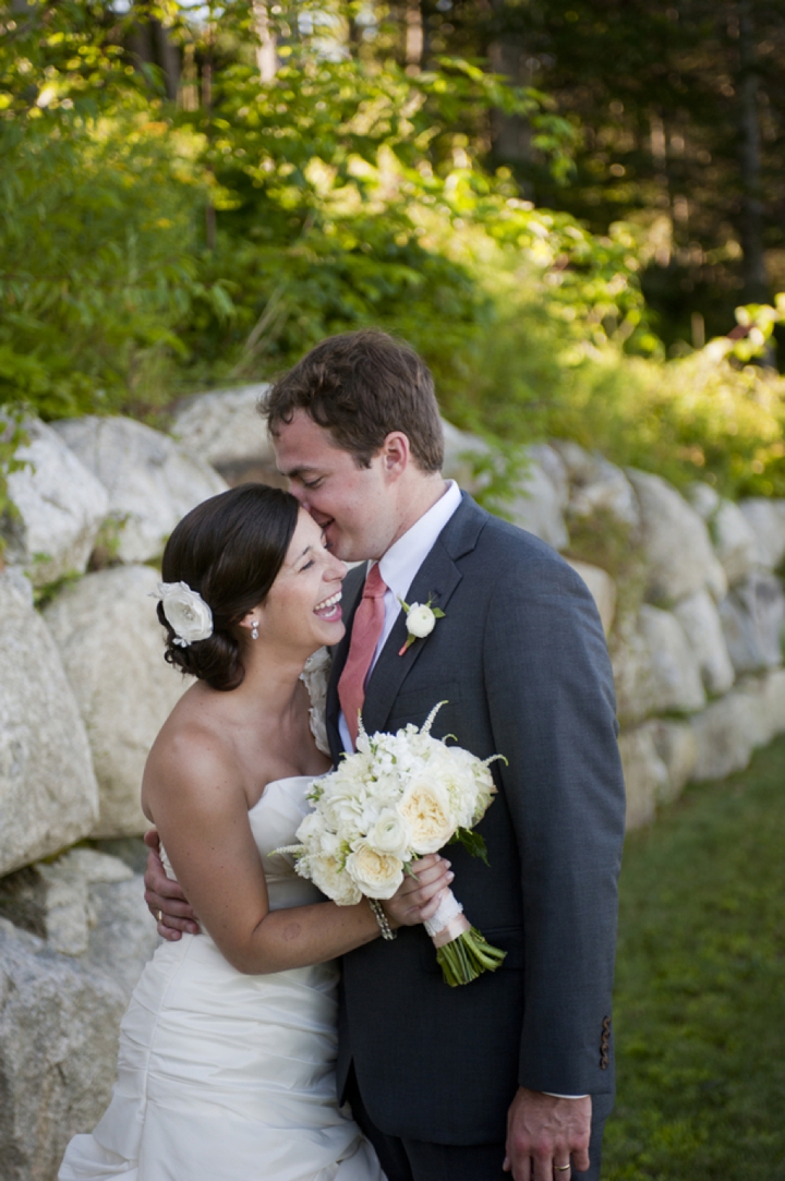 Modern Elegant Peach and Navy Maine Wedding via TheELD.com