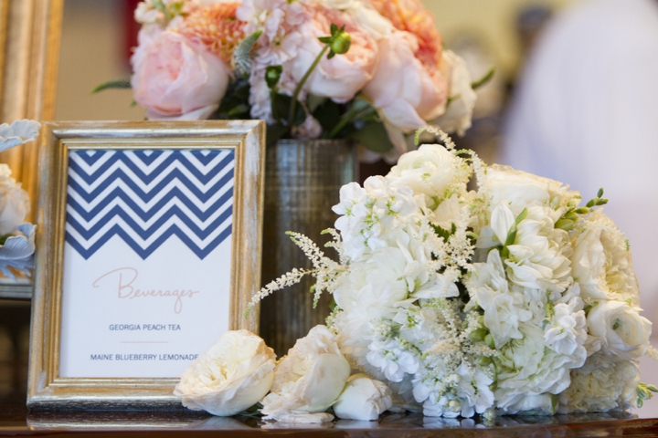 Modern Elegant Peach and Navy Maine Wedding via TheELD.com