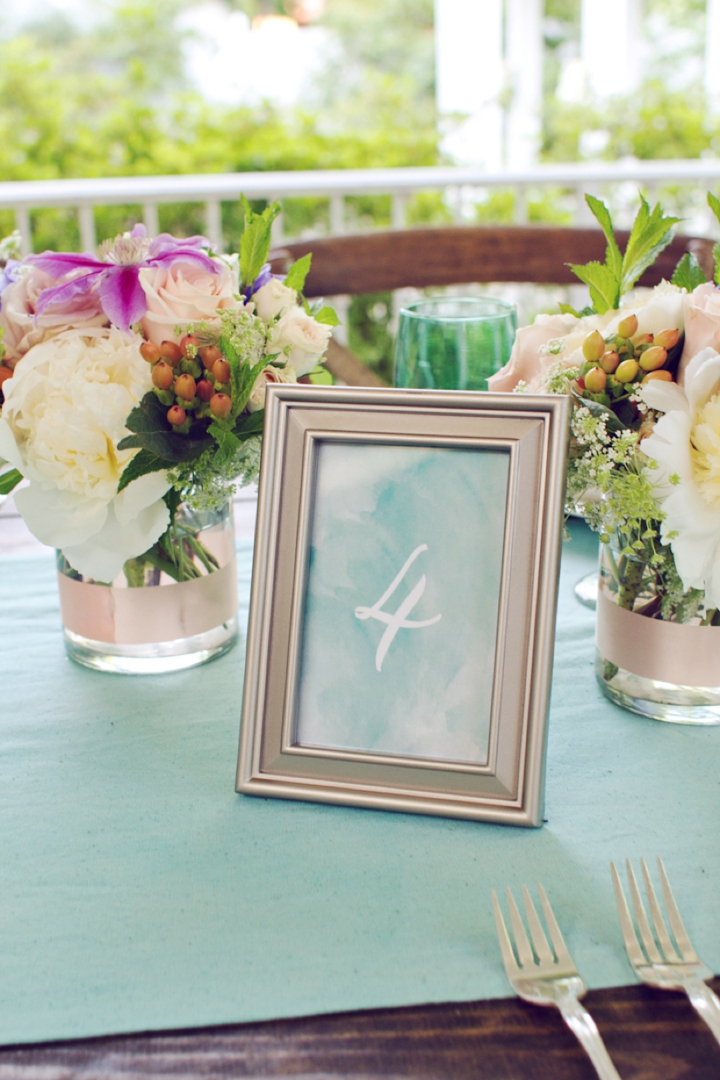 Denim and Watercolor Wedding Ideas via TheELD.com