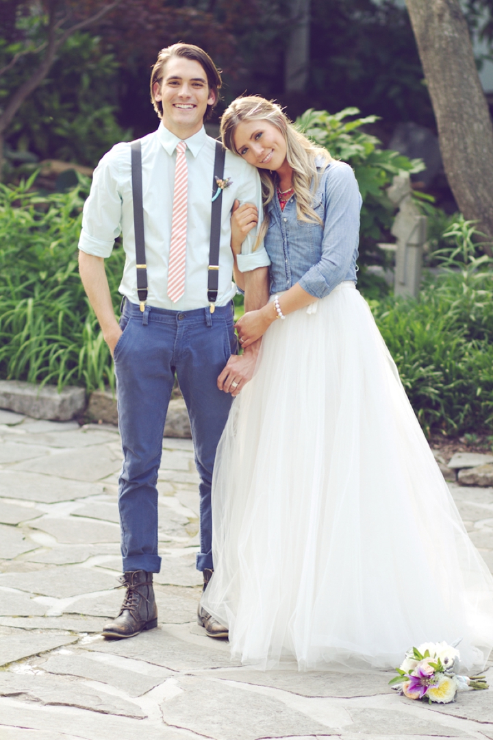 denim wedding gown