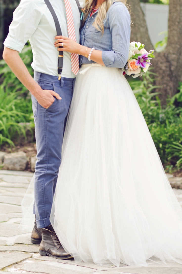 Denim and Watercolor Wedding Ideas via TheELD.com