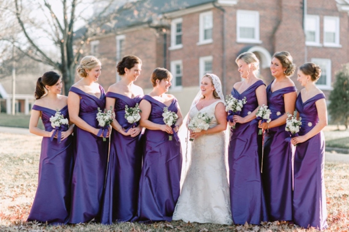 Purple and Silver North Carolina Winter Wedding via TheELD.com