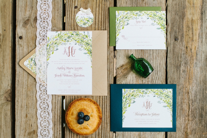 Elegant Lakeside Blue and Green Wedding Inspiration via TheELD.com