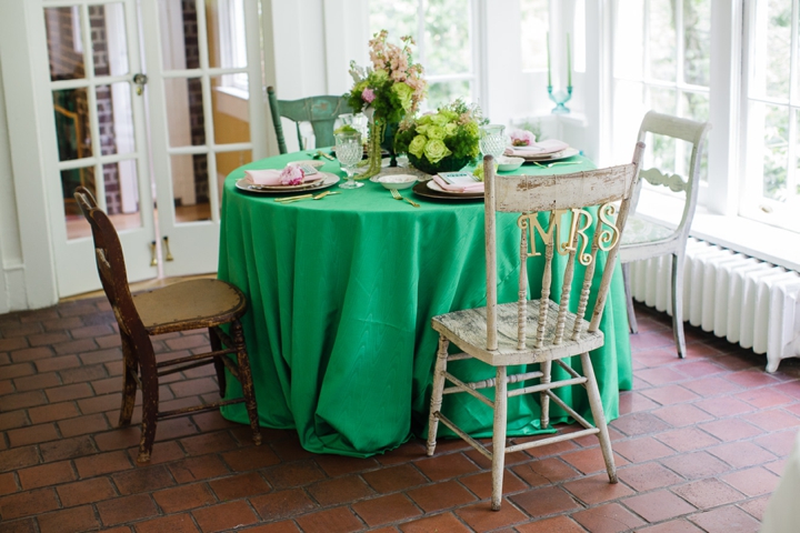 Vintage Eclectic Green Wedding Ideas via TheELD.com