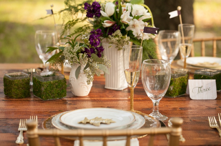 Rustic Chic Champagne and Purple Wedding Inspiration via TheELD.com