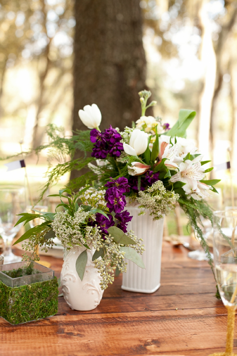 Rustic Chic Champagne and Purple Wedding Inspiration via TheELD.com