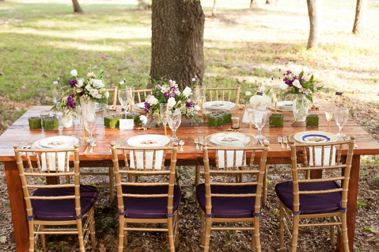 Rustic Chic Champagne and Purple Wedding Inspiration via TheELD.com