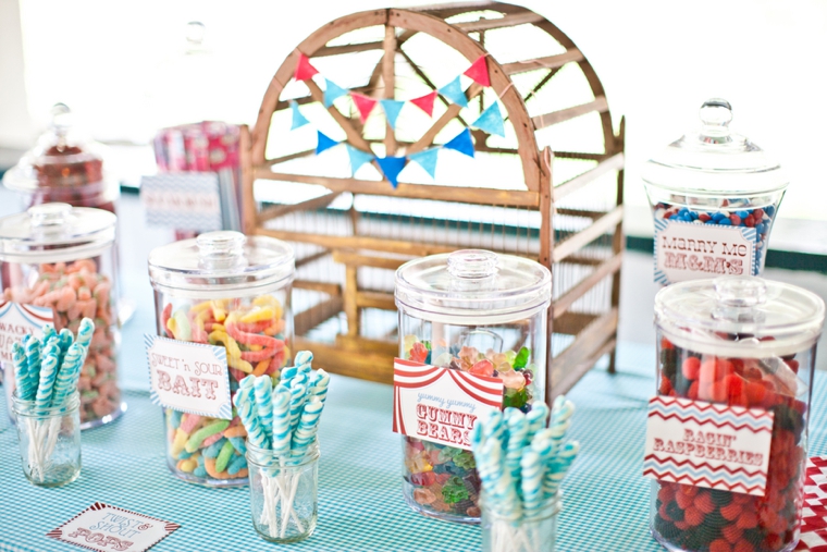 Blue, Aqua & Red Carnival Themed Wedding via TheELD.com