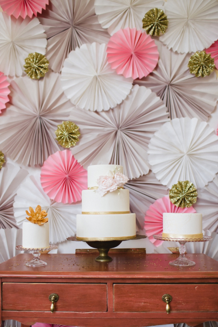 Glittering Pink and Gold Wedding Inspiration via TheELD.com