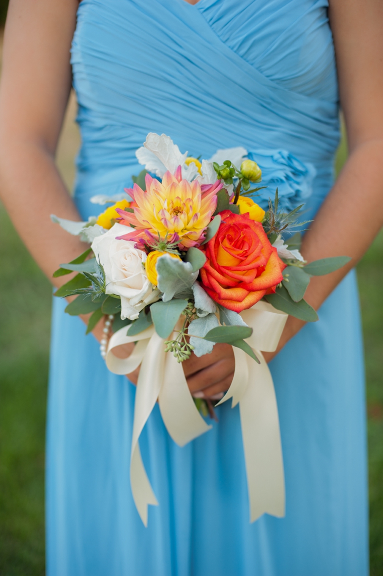 Orange & Cornflower Blue Tennessee Wedding via TheELD.com