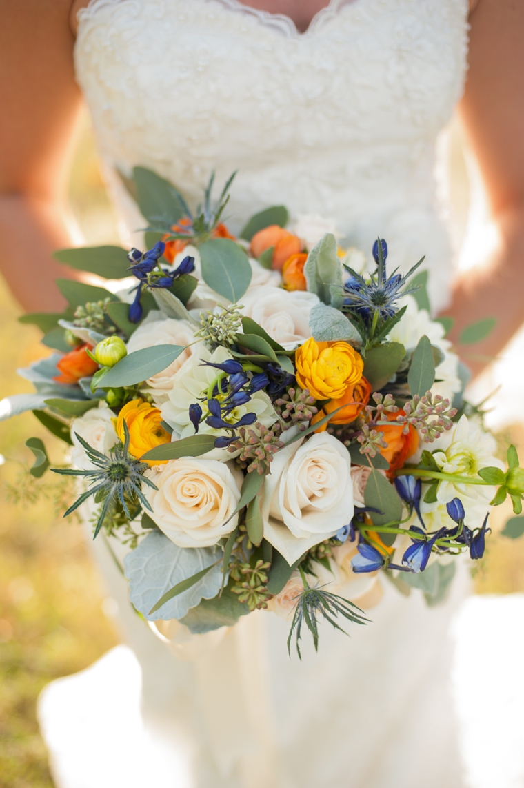 Orange & Cornflower Blue Tennessee Wedding via TheELD.com