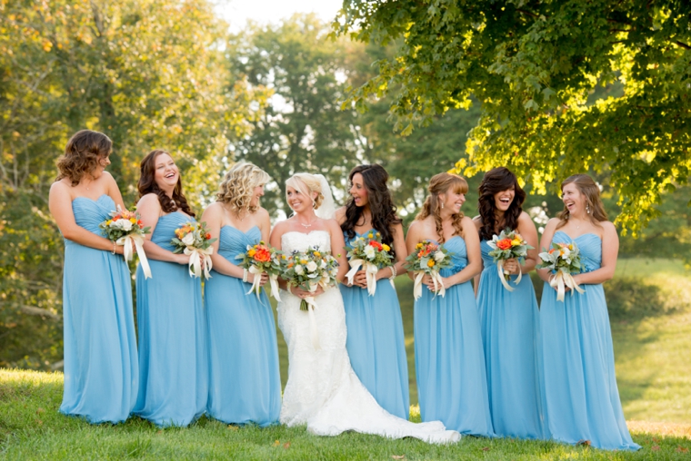 Orange & Cornflower Blue Tennessee Wedding via TheELD.com