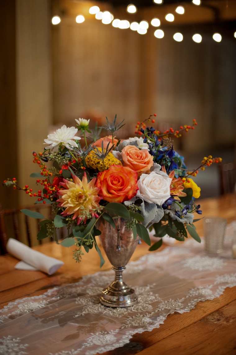 Orange & Cornflower Blue Tennessee Wedding via TheELD.com