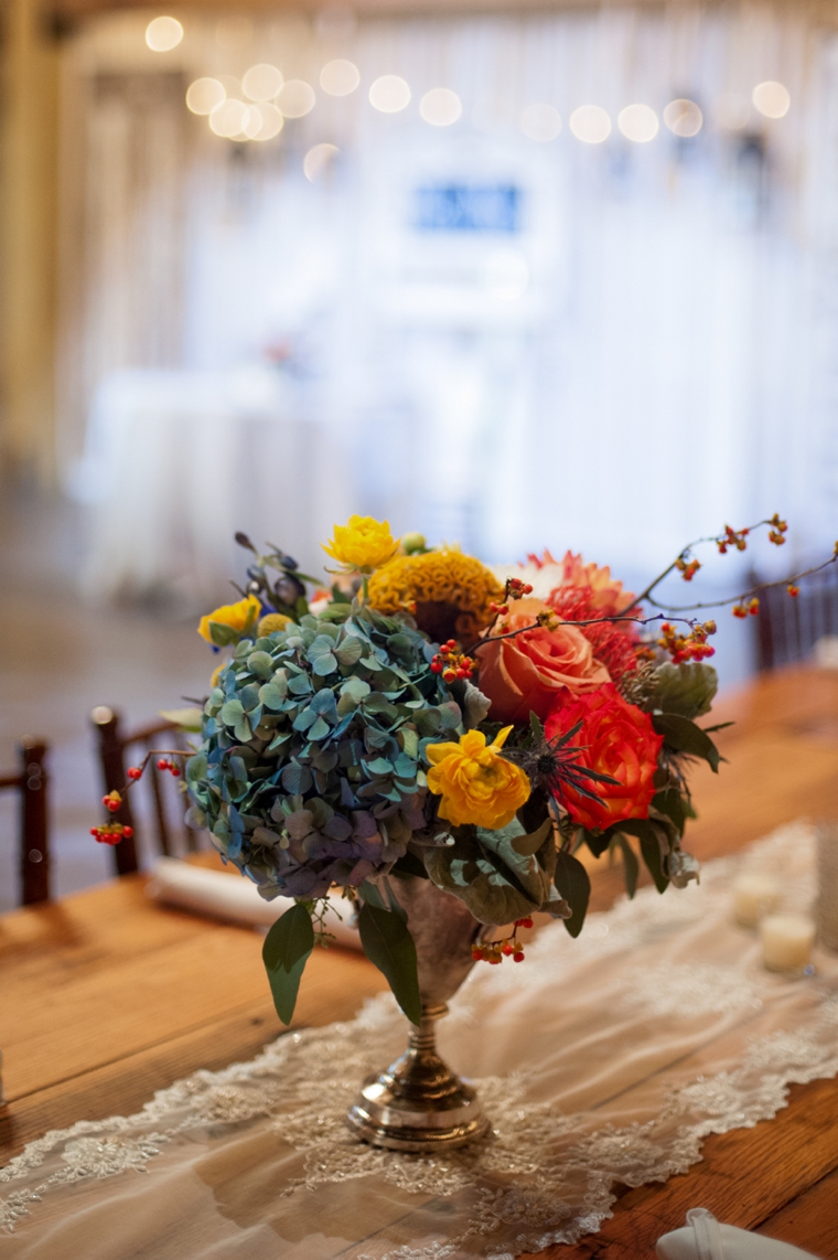 Orange & Cornflower Blue Tennessee Wedding via TheELD.com