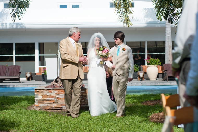 Coral & Blue Vintage Eclectic Florida Wedding via TheELD.com