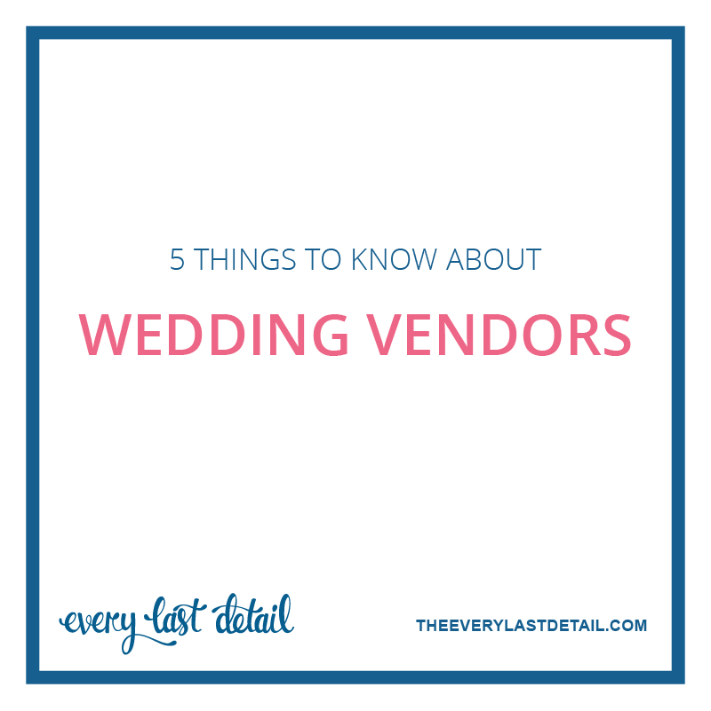 5 Things To Know About Wedding Vendors via TheELD.com