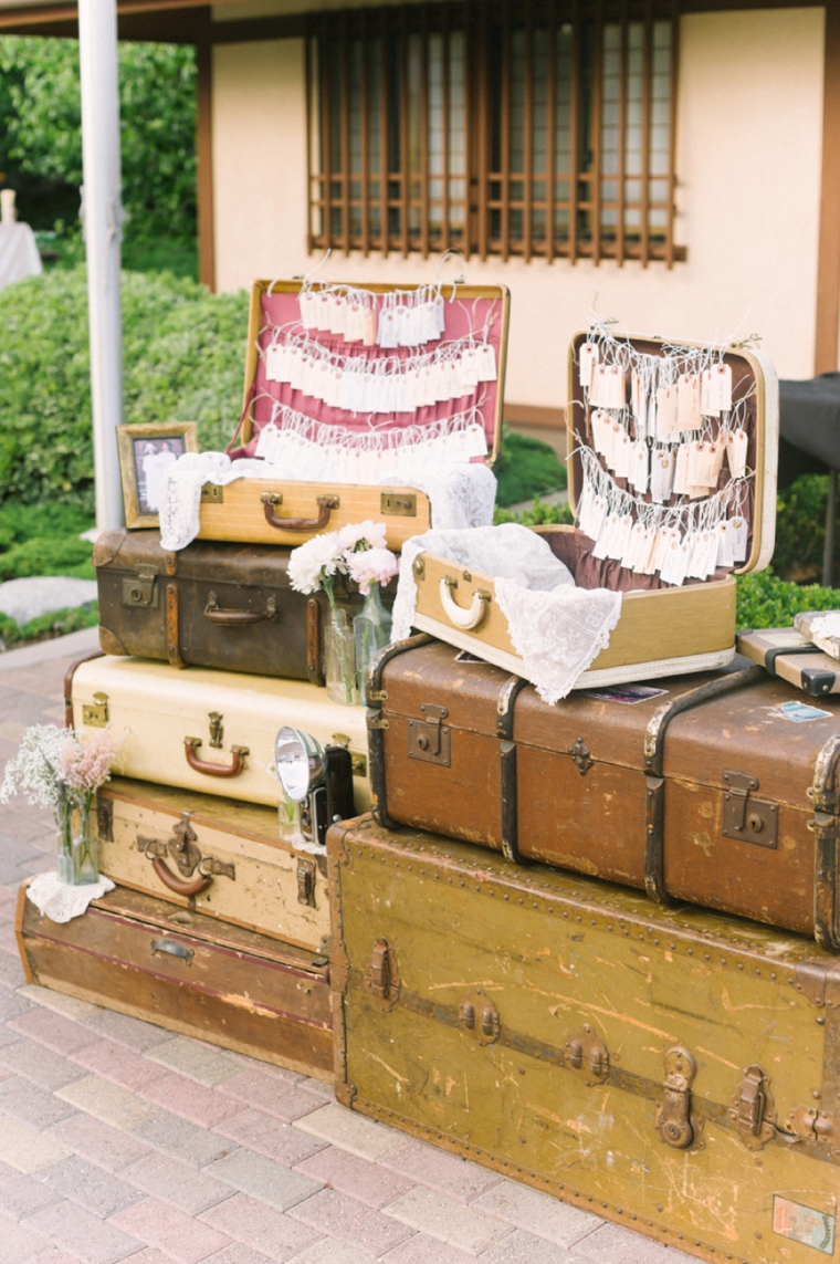 Blush & Vintage Travel Themed Wedding via TheELD.com