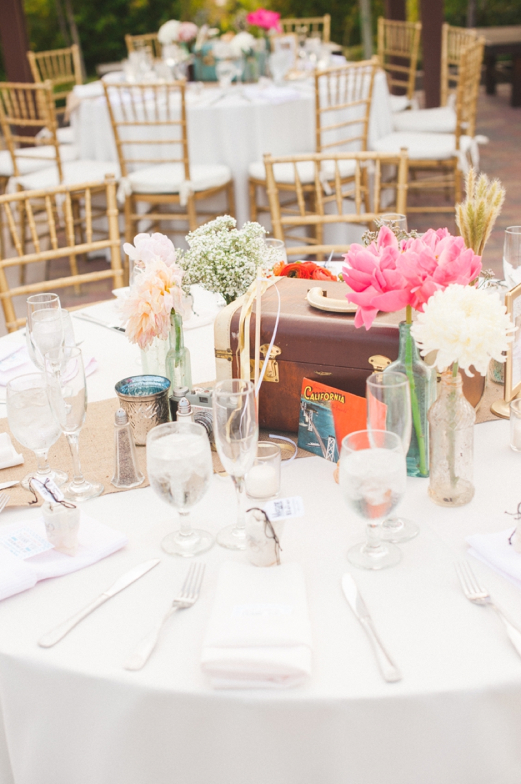 Blush & Vintage Travel Themed Wedding via TheELD.com