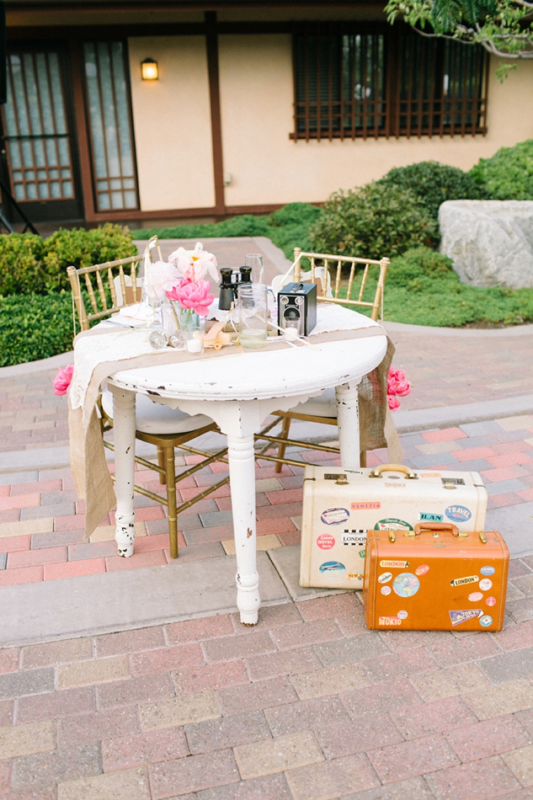 Blush & Vintage Travel Themed Wedding via TheELD.com