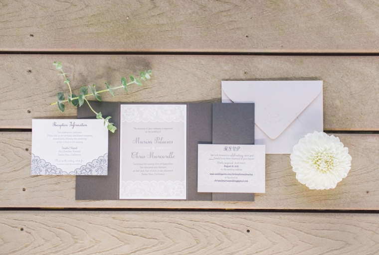 Elegant Gray and White Santa Ynez Wedding via TheELD.com