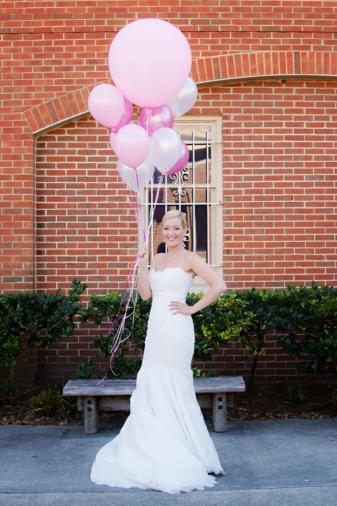 pink and dark green wedding