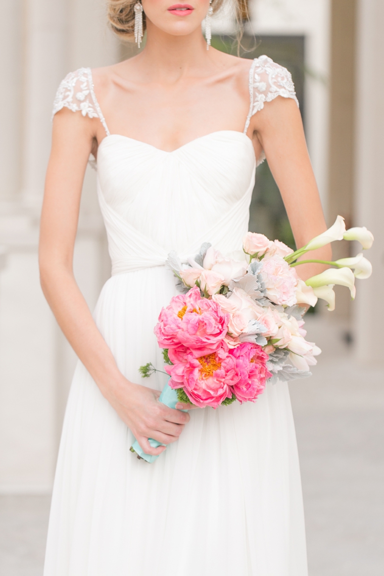 Modern Romantic Pink and Aqua Wedding Ideas via TheELD.com