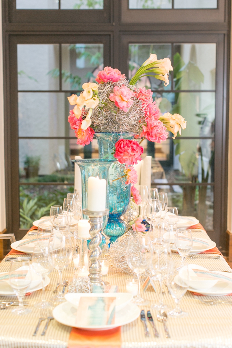 Modern Romantic Pink and Aqua Wedding Ideas via TheELD.com