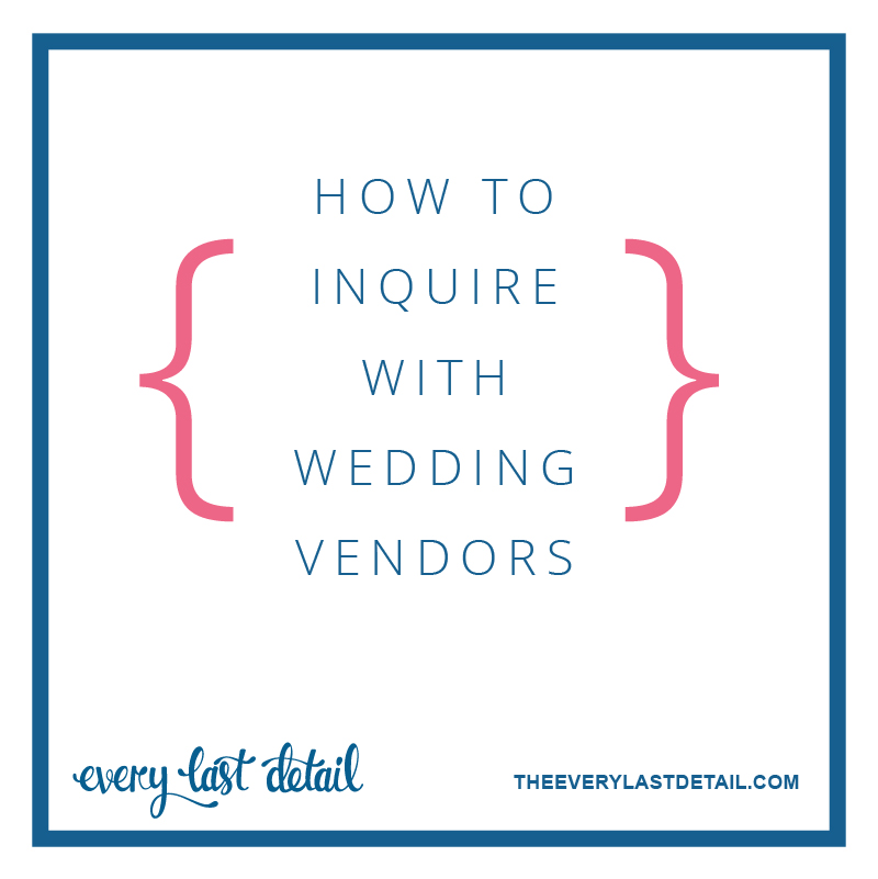 How To Inquire With Wedding Vendors via TheELD.com