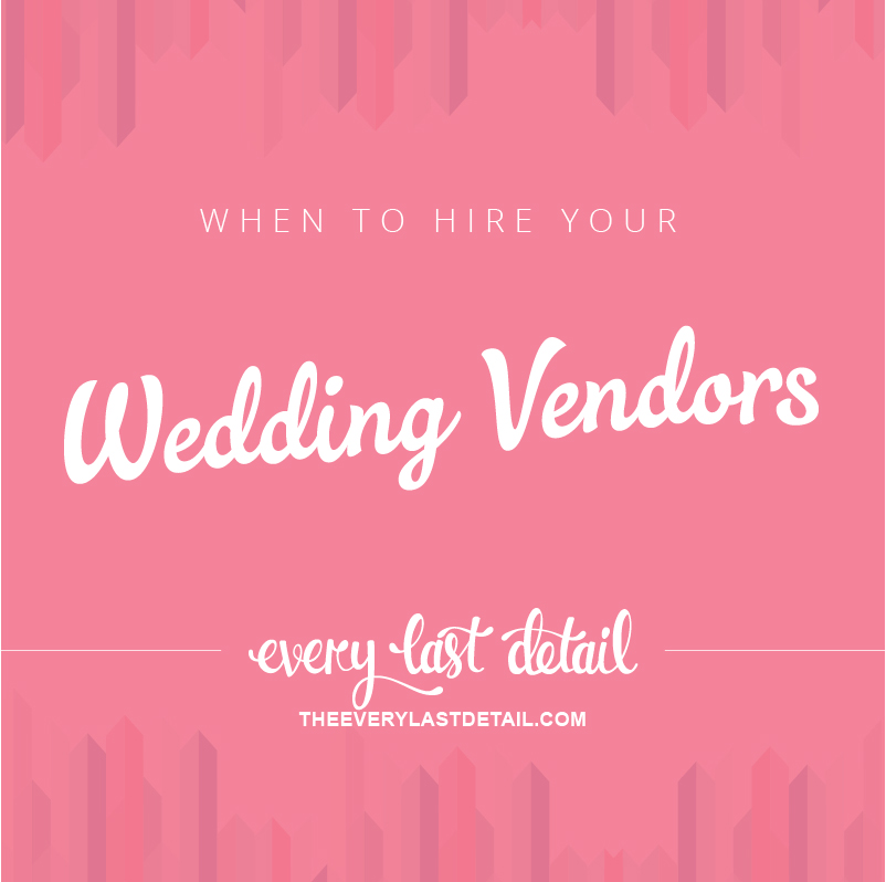 When To Hire Your Wedding Vendors via TheELD.com