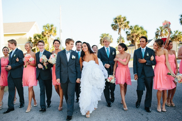 A Romantic Coral & White Florida Wedding via TheELD.com