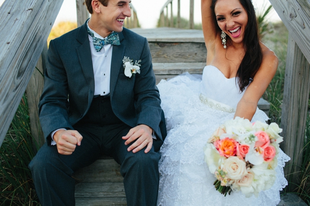 A Romantic Coral & White Florida Wedding via TheELD.com
