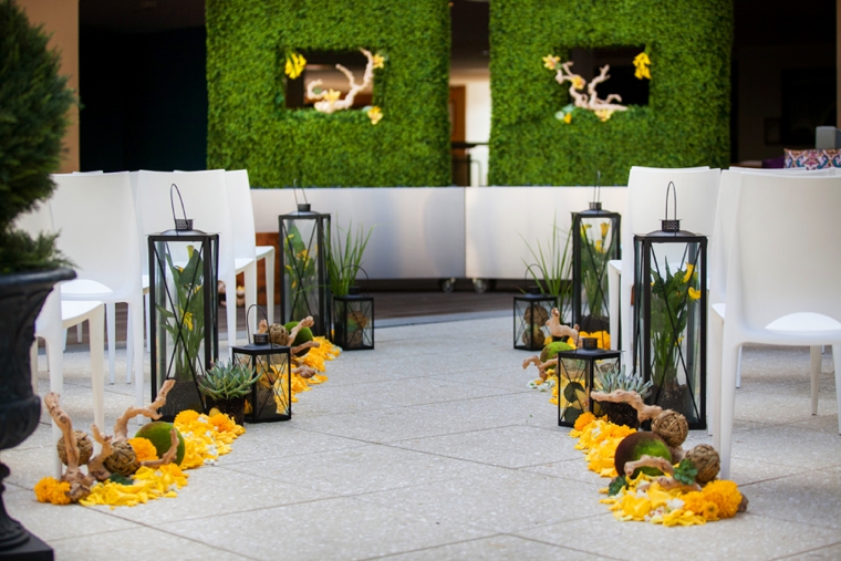 Modern Beach Chic Yellow Wedding Ideas via TheELD.com