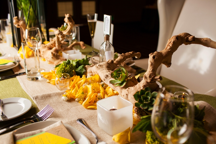 Modern Beach Chic Yellow Wedding Ideas via TheELD.com