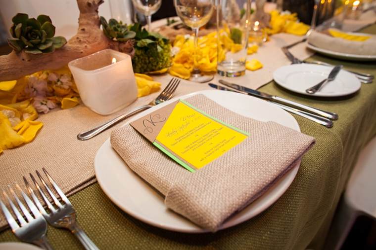 Modern Beach Chic Yellow Wedding Ideas via TheELD.com