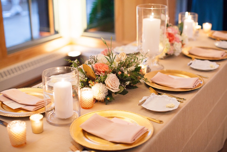A Romantic Candlelit Peach Wedding via TheELD.com