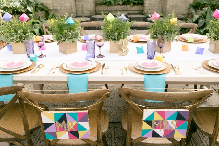 Eclectic & Colorful Geometric Wedding Ideas via TheELD.com