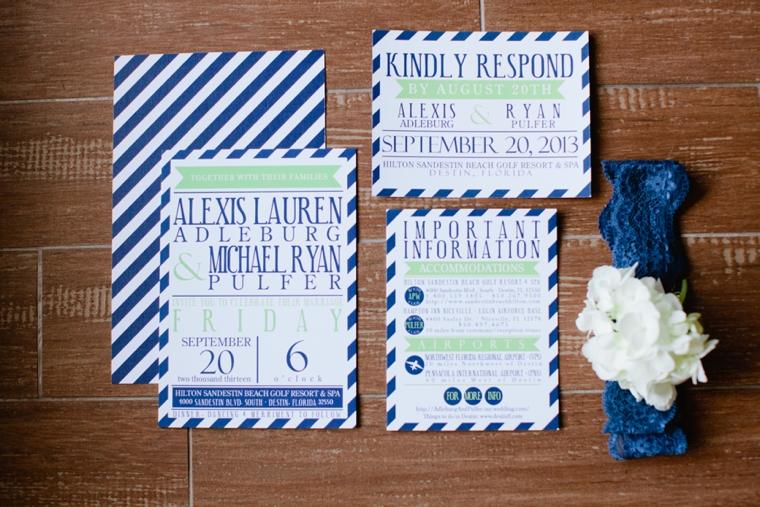 Modern Navy and Green Beach Wedding via TheELD.com