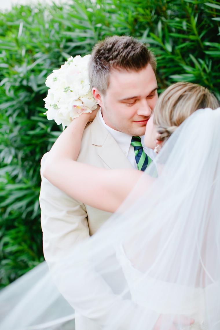 Modern Navy and Green Beach Wedding via TheELD.com