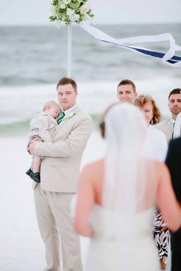 Modern Navy and Green Beach Wedding via TheELD.com