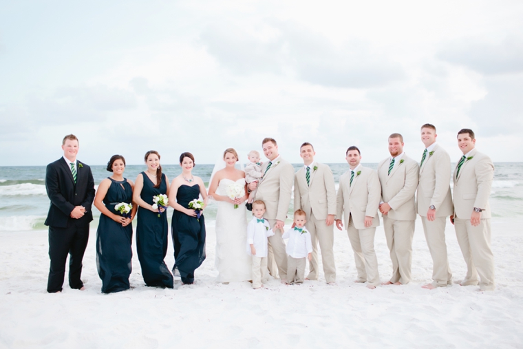 Modern Navy and Green Beach Wedding via TheELD.com