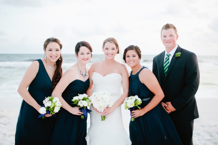 Modern Navy and Green Beach Wedding via TheELD.com