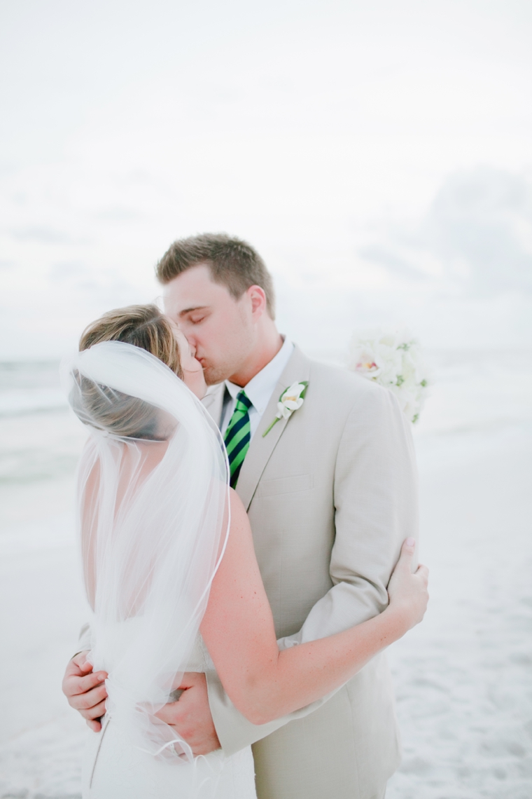 Modern Navy and Green Beach Wedding via TheELD.com